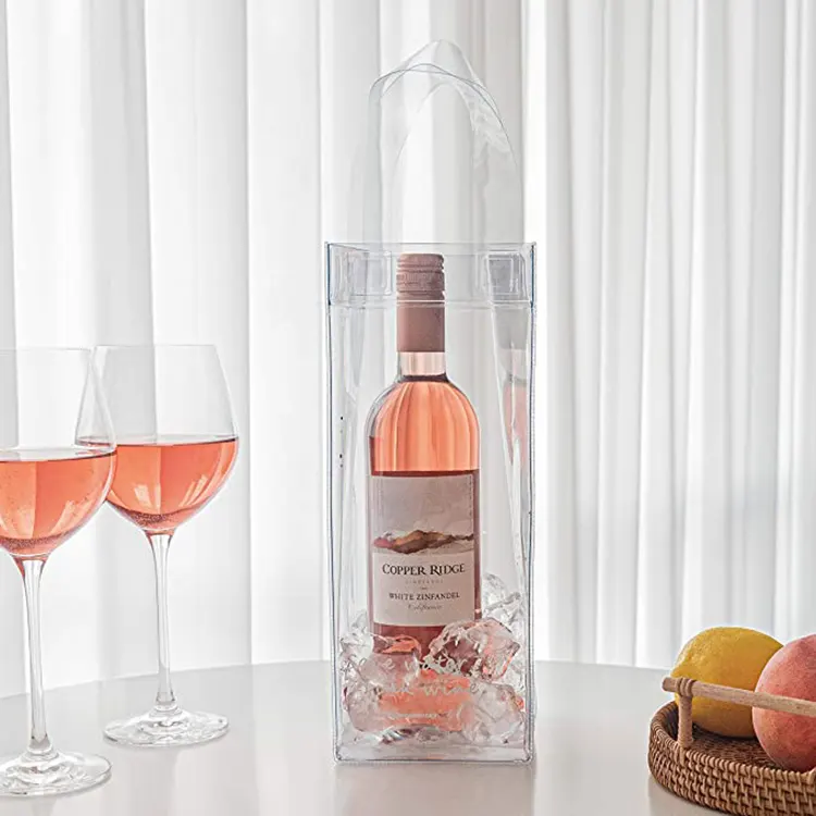Sac en PVC transparent pour bouteille de vin