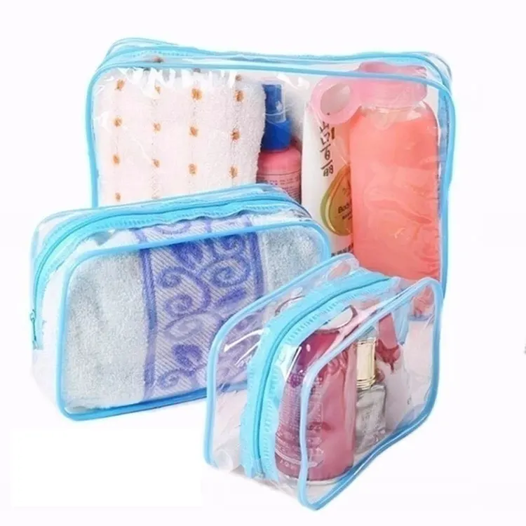 Trousses de toilette cosmétiques transparentes