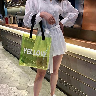 Sac de plage d'été transparent en PVC transparent