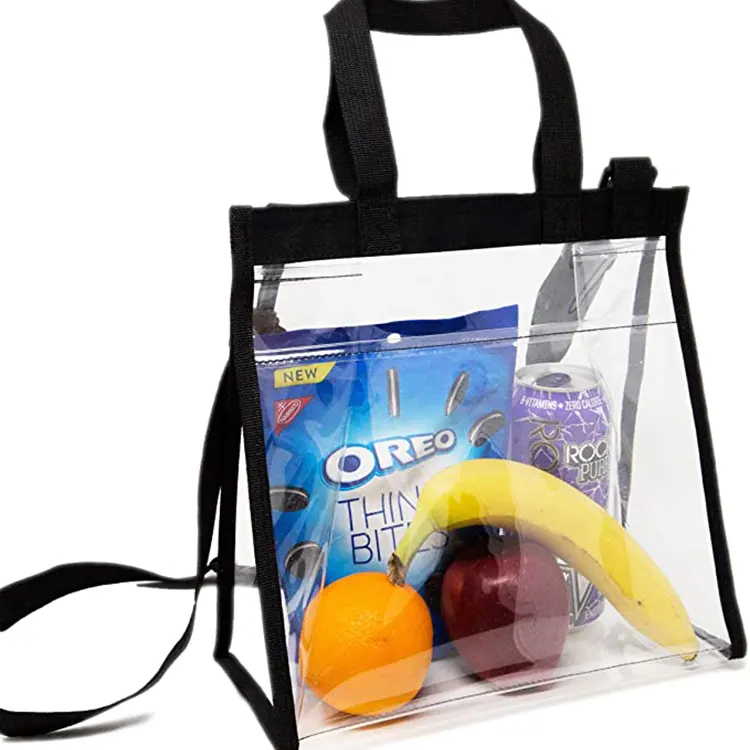 Sac en plastique transparent avec bandoulière