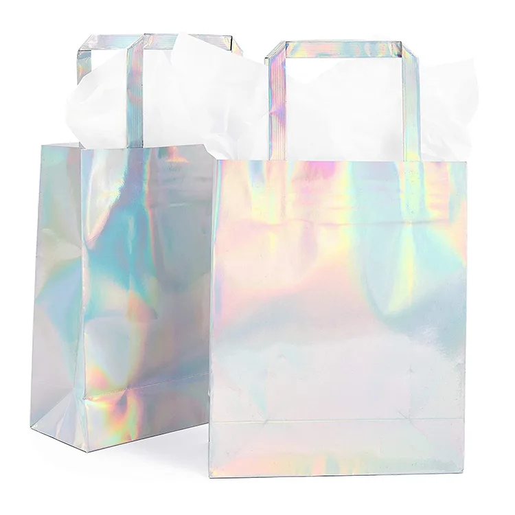 Sac fourre-tout cadeau holographique avec logo