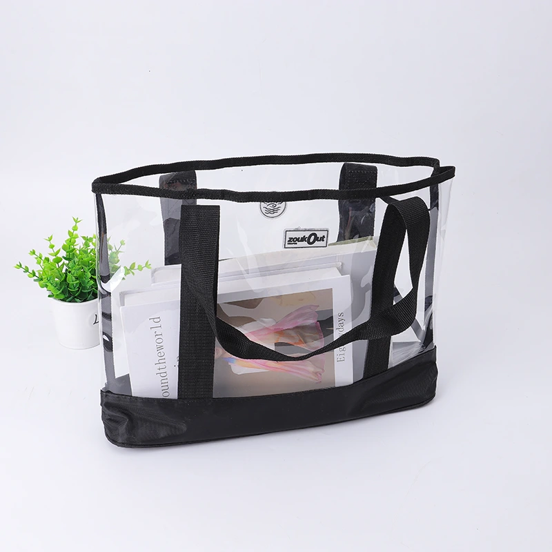Sac à provisions en PVC avec bordure noire