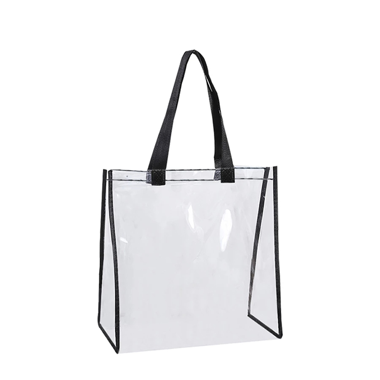 Sac shopping en PVC transparent avec poignées noires