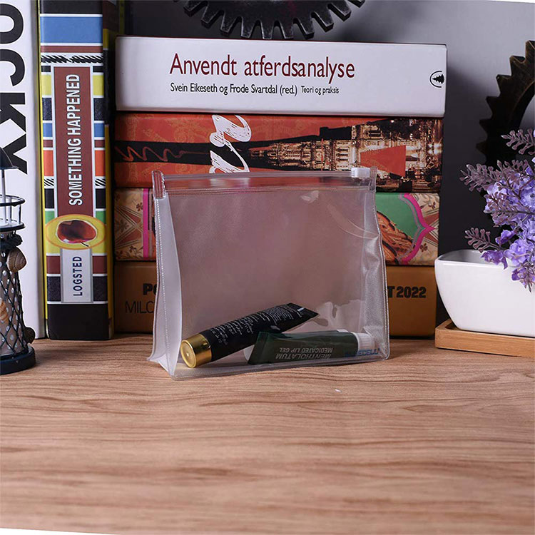 Sacs zip transparents en PVC avec soufflets