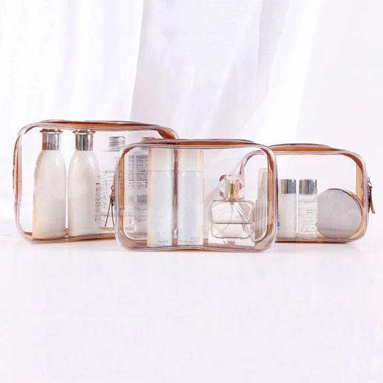 Pochette cosmétique à fermeture éclair en PVC