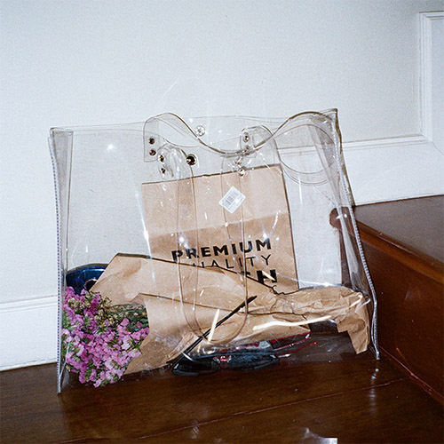 fourre-tout transparent shopping sac à main en pvc gelée