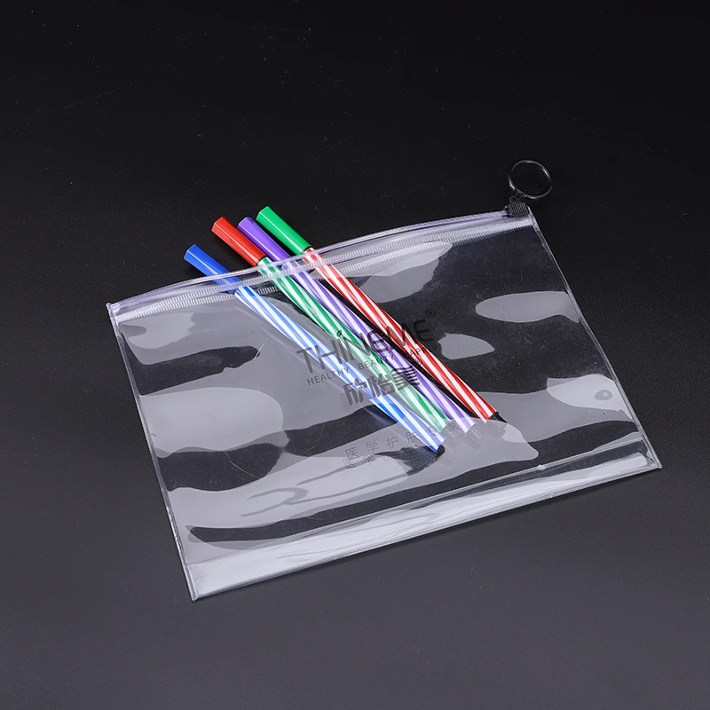 Sac transparent pratique à fermeture éclair en PVC