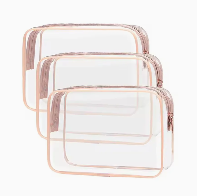 Sac transparent à fermeture éclair en PVC