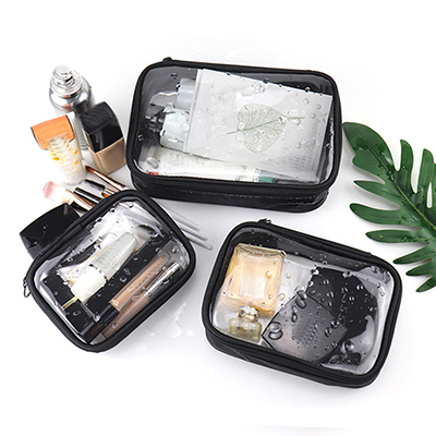 pochette de maquillage de voyage trousse à maquillage transparente avec fermeture éclair
