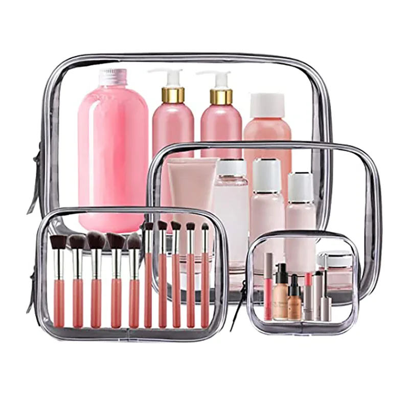 Sac cosmétique transparent de voyage de PVC