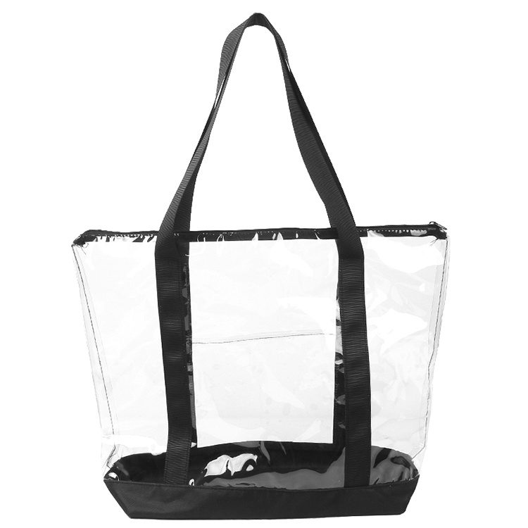 Sac à main transparent à fermeture éclair en PVC pour femmes imperméables